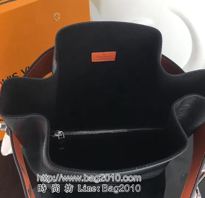 路易威登LV頂級原單M55188黑色 2019早春新款水波紋牛皮水桶包Noé系列 YDH1524